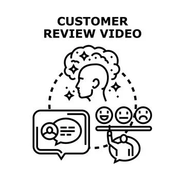 Customer review video capturing online feedback concept Stock Illustration