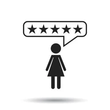 Customer reviews, rating, user feedback concept vector icon. Flat illustratio Stock Illustration