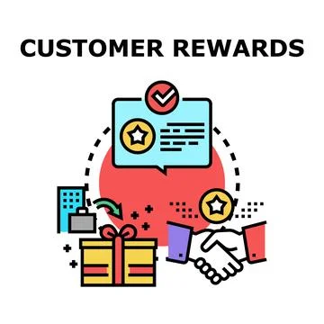 Customer rewards program building loyalty and appreciation Stock Illustration