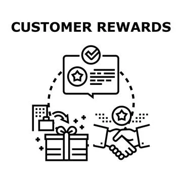 Customer rewards program building loyalty and appreciation Stock Illustration