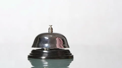 Customer Ringing the Bell at the Reception Stock Footage 58821420