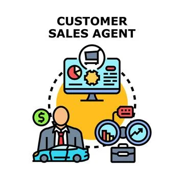 Customer sales agent vector concept イラスト素材