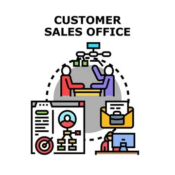 Customer sales office vector concept illustration Illustrazione stock
