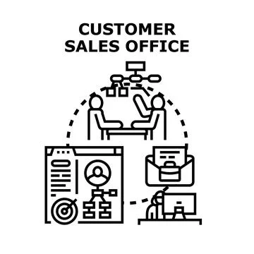 Customer sales office vector concept illustration Illustrazione stock