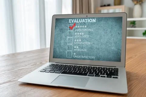 Customer satisfaction and evaluation analysis on modish software computer Stock Photos