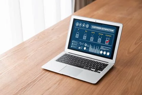 Customer satisfaction and evaluation analysis on modish software computer Stock Photos