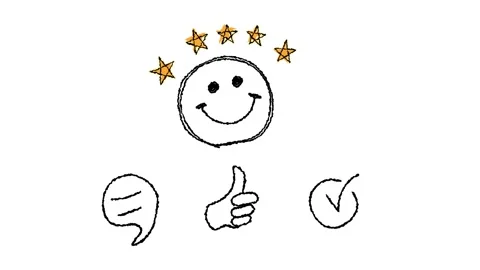 Customer Satisfaction and Feedback Concept.A hand-drawn sketch of a smiley .. Stock Footage 305702197