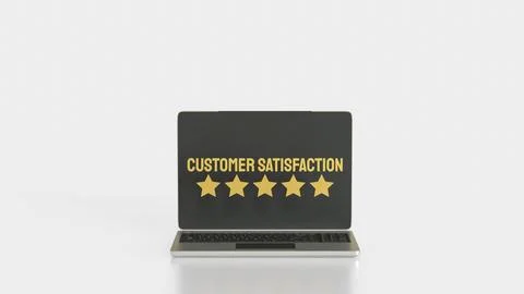 The Customer Satisfaction and five star for Business concept 3d Rendering. Stock Illustration