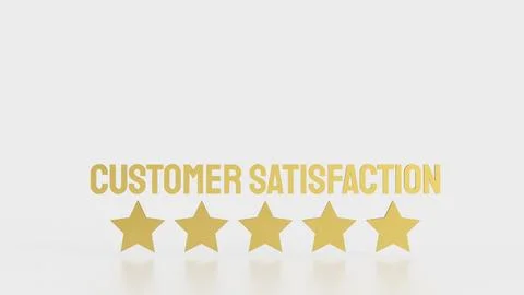 The Customer Satisfaction and five star for Business concept 3d Rendering. Stock Illustration