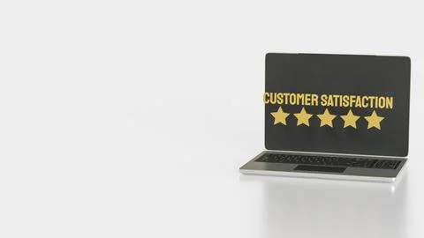 The Customer Satisfaction and five star for Business concept 3d Rendering. Stock Illustration