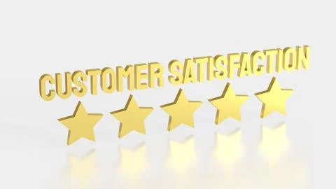 The Customer Satisfaction and five star for Business concept 3d Rendering. Stock Illustration