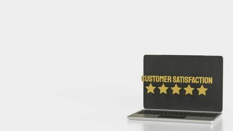 The Customer Satisfaction and five star for Business concept 3d Rendering. Stock Illustration