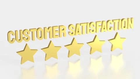 The Customer Satisfaction and five star for Business concept 3d Rendering. Stock Illustration