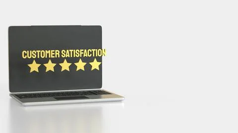 The Customer Satisfaction and five star for Business concept 3d Rendering. Stock Illustration