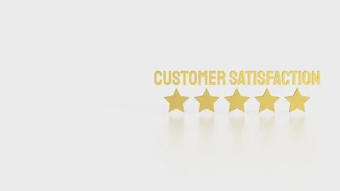 The Customer Satisfaction and five star for Business concept 3d Rendering. Stock Illustration