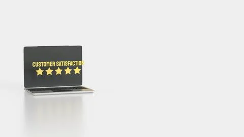 The Customer Satisfaction and five star for Business concept 3d Rendering. Stock Illustration