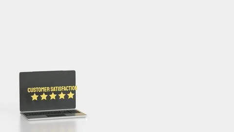 The Customer Satisfaction and five star for Business concept 3d Rendering. Stock Illustration