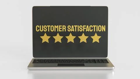 The Customer Satisfaction and five star for Business concept 3d Rendering. Stock Illustration