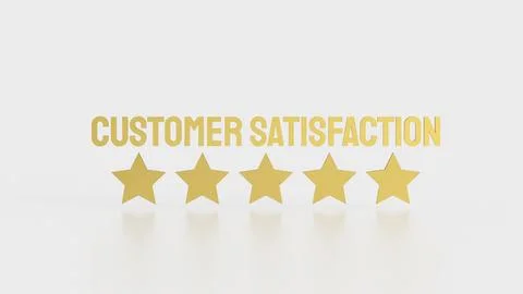 The Customer Satisfaction and five star for Business concept 3d Rendering. Stock Illustration