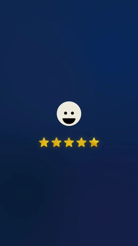 Customer satisfaction animation, transition to perfect five-star evaluation,  스톡 동영상 329113439