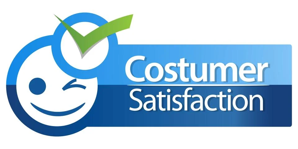 Customer Satisfaction Blue Horizontal Stock Illustration