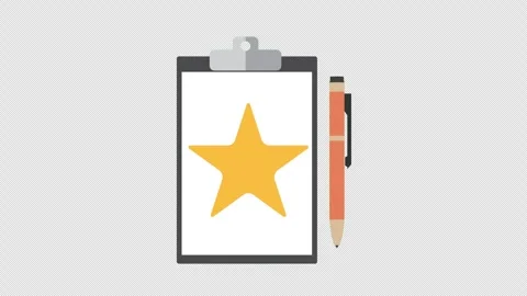 Customer Satisfaction Checklist with Star Rating on Clipboard Animation Stock Footage 339763504