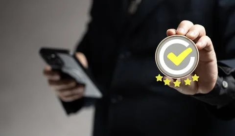 Customer satisfaction concept. Customer services best excellent business ra.. Stock Photos