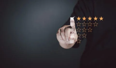 Customer satisfaction concept. Customer services best excellent business ra.. Stock Photos