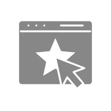 Customer satisfaction email, webpage with star grey icon. Feedback, online Stock-Illustration