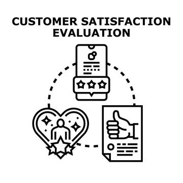 Customer satisfaction evaluation process and user experience Stock Illustration