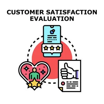Customer satisfaction evaluation process and user experience Stock Illustration