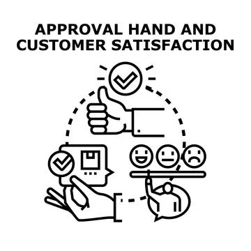 Customer satisfaction feedback and user approval concept Stock Illustration