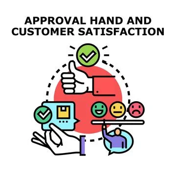 Customer satisfaction feedback and user approval concept Stock Illustration