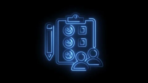 Customer satisfaction feedback form glowing neon animation concept for business Stock Footage 330777405