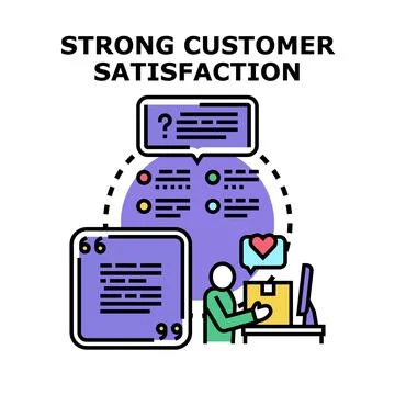 Customer satisfaction feedback improving business service experience Stock Illustration