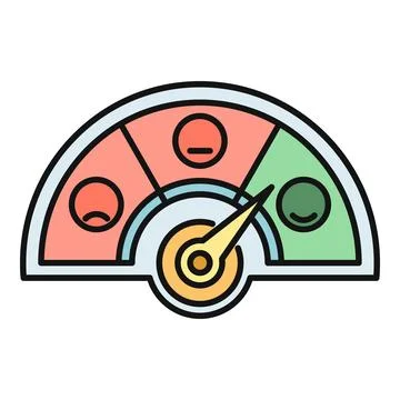 Customer satisfaction feedback meter displaying good performance Stock Illustration