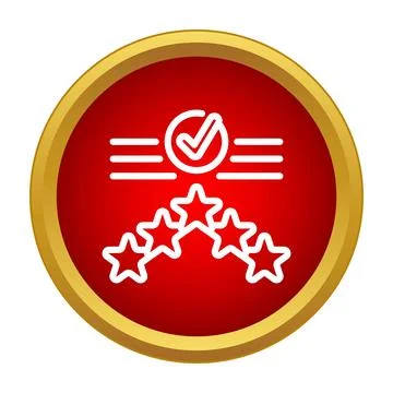 Customer satisfaction feedback rating with five stars and checkmark Stock Illustration