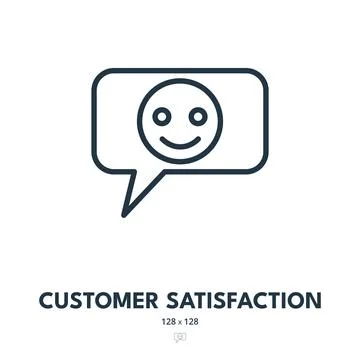 Customer Satisfaction Icon. Feedback, Rating, Review. Editable Stroke. Simp.. Stock Illustration