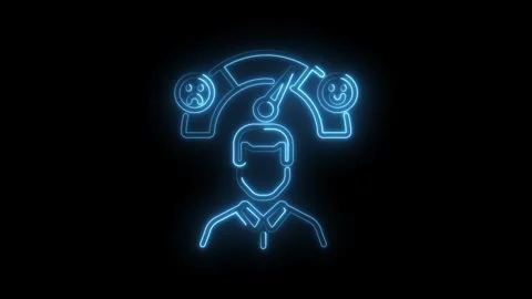 Customer satisfaction indicator neon animation business concept evaluating user Stock Footage 330773547