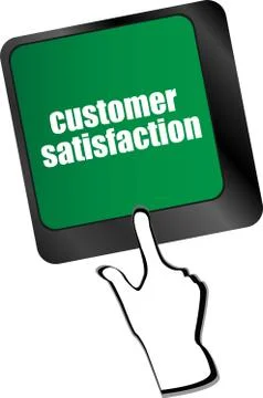 Customer satisfaction key word on computer keyboard Stock Illustration