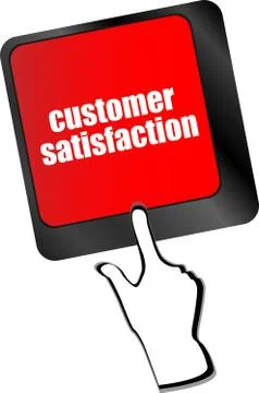 Customer satisfaction key word on computer keyboard Stock Illustration