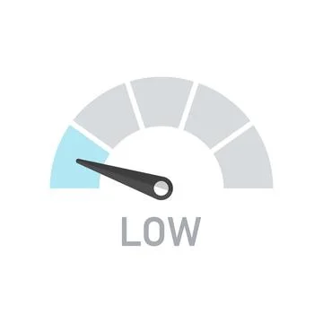 Customer satisfaction low meter icon in flat style. Gauge level vector illu.. Stock Illustration