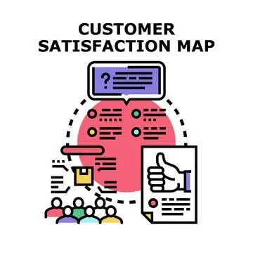 Customer satisfaction mapping business process visualization Stock Illustration