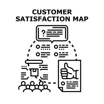Customer satisfaction mapping business process visualization Stock Illustration