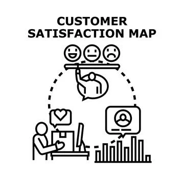 Customer satisfaction mapping with feedback survey data Stock Illustration