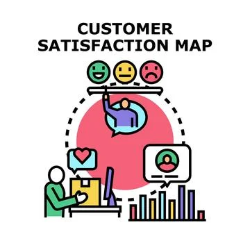 Customer satisfaction mapping with feedback survey data Stock Illustration