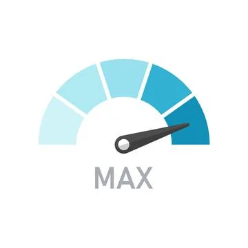Customer satisfaction max meter icon in flat style. Gauge level vector illu.. Illustrazione stock