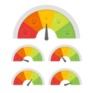 Customer satisfaction meter with different emotions. Vector illustration 스톡 일러스트