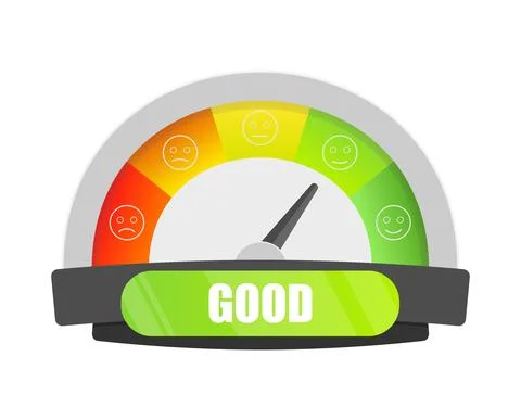Customer Satisfaction Meter, Emoticon Indicators イラスト素材