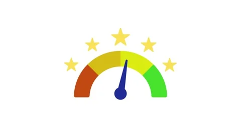 Customer satisfaction meter with five stars rating animation 스톡 동영상 335772758